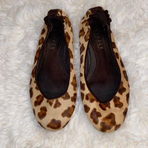 Ralph Lauren calf hair leopard ballet flats size 6